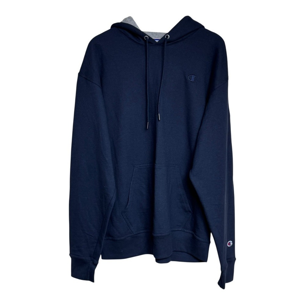 Champion Men's Navy Blue Hoodie‎ Sweatshirt Size XL Logo Pocket